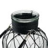 A&B Home Glass Vase with Handle - 7" Dia. x 12" - Clear,Black view 2