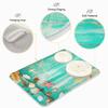 Absorbent Dish Drying Mat for Kitchen Counter - Green Shells on the wood board Microfiber Drying Pad, Reversible Drainer Mats for Countertop, Large 18 x 24 inch view 4