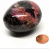 2.5" 215g Pink Orange Rhodonite in Black Psilomelane Palm Stone Polished Natural Gemstone Crystal Mineral Pebble Specimen - Madagascar view 4