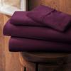 1000-Thread-Count 100% Egyptian Cotton Bed Sheet, 4-Pc Full XXL Wine Solid Sheet Set Single Ply Long Staple Cotton Yarns, Sateen Weave, Fits Mattress Upto 10" Deep Pocket view 2