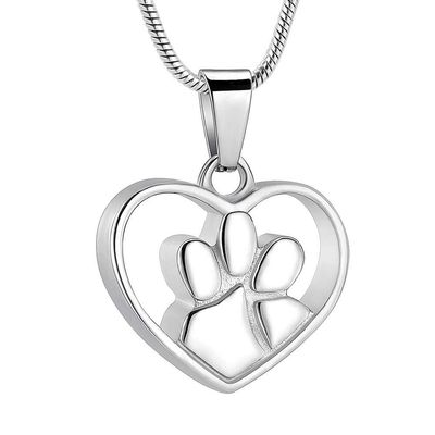 QJZM Paw in My Heart Cremation Necklace for Pet Stainless Steel Memorial Jewelry Hold Dog Cat Ashes Keepsake Pendant-Golden_Necklace Box Funnel