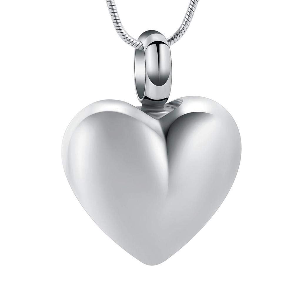 QJZM Heart Cremation Jewelry for Ashes of Loved Ones Stainless Steel Keepsake Pendant Holder Memorial Urn Necklace Human Pet-Rose Gold_Pendant only