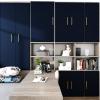 VEELIKE 15.7''x118'' Thick Navy Blue Wallpaper Peel and Stick Modern Blue Contact Paper for Cabinets Drawers Wall Waterproof Self Adhesive Matte Navy Wallpaper for Bedroom Boys Room Bathroom Classroom view 2