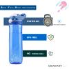 DEARART Blue Water Bottle No Straw, 100% Leakproof Clear Bottles with Handle Easy Carried, Wide Mouth AUTOSPOUT Lock Button Flip Up Lid, Suit Sports School Travel Office Gym, 26oz view 3