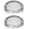 Cumuiu 2 Pack Glass Candle Holder 3" Clear Beautiful Transparent Round Candle Plate view 1