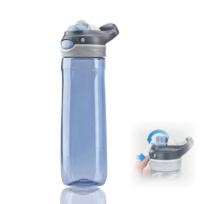DEARART 26oz Grey Water Bottle No Straw, Clear Bottles with Handle Easy Carried, Wide Mouth AUTOSPOUT Leak Proof Lockable Lid, Suit Sports Travel Office Gym etc.