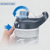 DEARART 26oz Grey Water Bottle No Straw, Clear Bottles with Handle Easy Carried, Wide Mouth AUTOSPOUT Leak Proof Lockable Lid, Suit Sports Travel Office Gym etc. view 2