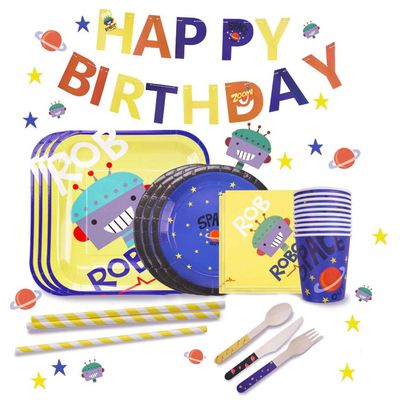 Altatac 109 Pcs 12 Guests Kids Plates Cups Napkins Straws Birthday Party Supplies Set