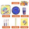 Altatac 109 Pcs 12 Guests Kids Plates Cups Napkins Straws Birthday Party Supplies Set view 2