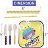 Altatac 109 Pcs 12 Guests Kids Plates Cups Napkins Straws Birthday Party Supplies Set view 3