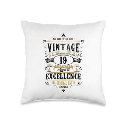 19th Birthday for her Women Age 19 Vintage Retro 19th Birthday Gifts for Woman Age 19 Year Old 2003 Throw Pillow, 16x16, Multicolor
