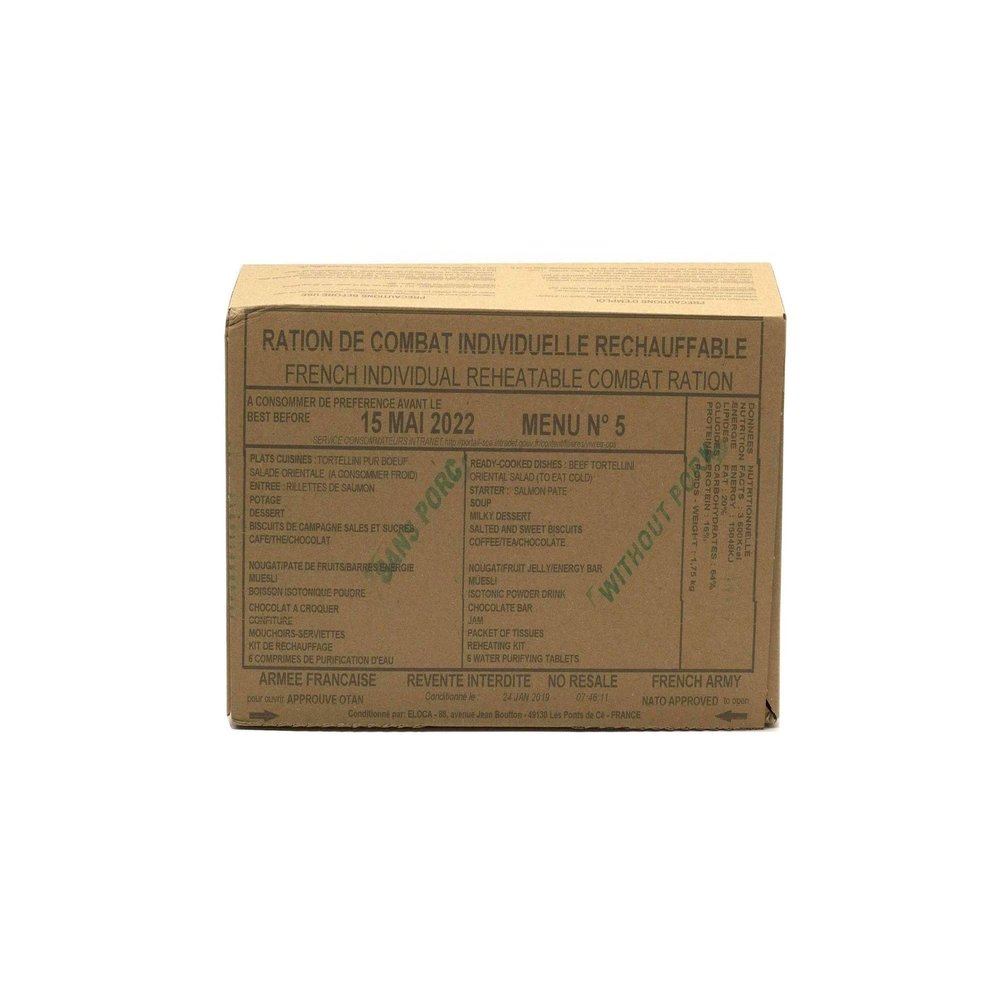 New FRENCH MRE Army Ration Meal Ready To Eat Emergency Food Supplies Genuine RCIR (Menu 8)