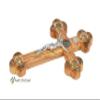 11 Inches wooden wall hanging cross from the holy land made of olive wood-mother of pearl, stars and four glasses, gift for the Easter and christmas view 3