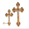 11 Inches wooden wall hanging cross from the holy land made of olive wood-mother of pearl, stars and four glasses, gift for the Easter and christmas view 4