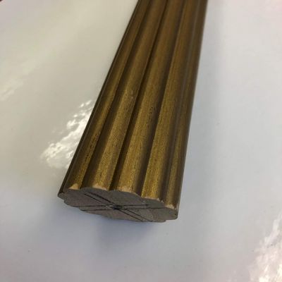 2 Inch Diameter Drapery Wood Fluted Curtain Rod 8 FT (Gold)