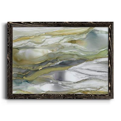 Framed Canvas Wall Art Decoration Mordern Abstract Painting with Black Barnwood Frame for Home and Office, Ready to Hang