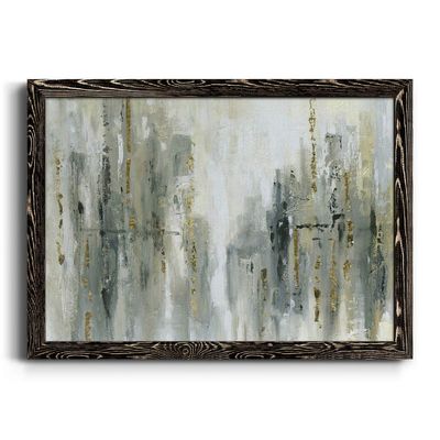 Framed Canvas Wall Art Decoration Mordern Abstract Painting with Black Barnwood Frame for Home and Office, Ready to Hang