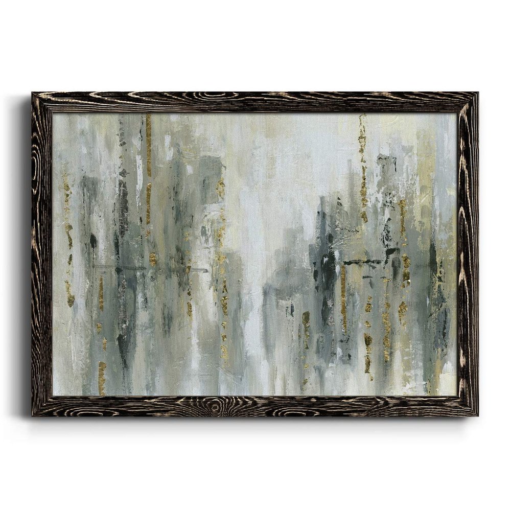 Framed Canvas Wall Art Decoration Mordern Abstract Painting with Black Barnwood Frame for Home and Office, Ready to Hang