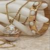 Easter Luxury Decor ONE OF A KIND Gift for women Christmas gifts from daughter Unique FABERGE egg Floral Trinket Box DESIGNER Gift 24k GOLD Pearls Faberge NECKLACE & BRACELET Faberg egg HANDMADE view 4