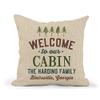 Canary Road Personalized Welcome to Our Cabin Pillow | Custom Cabin Decor | Wedding Gift | Personalized Cabin Throw Pillow | Housewarming Gift | Personalized Pillow | New Home Present view 1