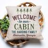 Canary Road Personalized Welcome to Our Cabin Pillow | Custom Cabin Decor | Wedding Gift | Personalized Cabin Throw Pillow | Housewarming Gift | Personalized Pillow | New Home Present view 2