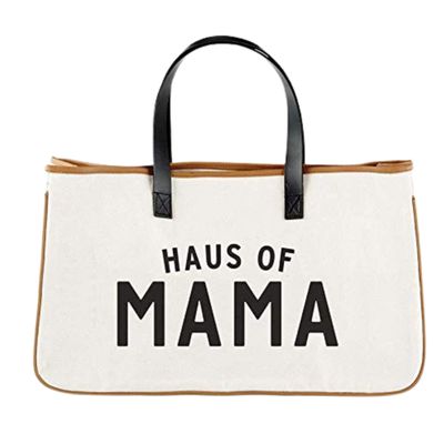 Santa Barbara Design Studio Tote Bag For Women Hold Everything 100% Cotton Canvas Shoulder Bag with Waterproof Lining, Large, Haus of Mama