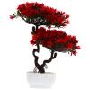 Hemoton Simulated Welcoming Pine Bonsai Tree 10.6 Inch Artificial Potted Plant for Home Office Desk Decoration Faux Bonsai Tree with Vivid Craftsmanship and Easy Maintenance view 1