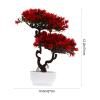 Hemoton Simulated Welcoming Pine Bonsai Tree 10.6 Inch Artificial Potted Plant for Home Office Desk Decoration Faux Bonsai Tree with Vivid Craftsmanship and Easy Maintenance view 2