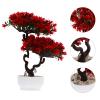 Hemoton Simulated Welcoming Pine Bonsai Tree 10.6 Inch Artificial Potted Plant for Home Office Desk Decoration Faux Bonsai Tree with Vivid Craftsmanship and Easy Maintenance view 3