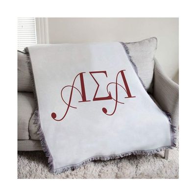 Alpha Sigma Alpha ASA Greek Letter Afghan Blanket Throw