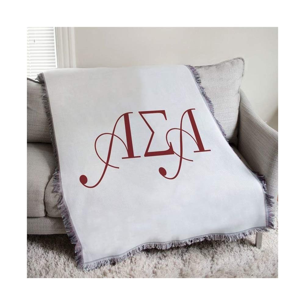 Alpha Sigma Alpha ASA Greek Letter Afghan Blanket Throw