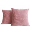 vctops Set of 2 Velvet Leaves Throw Pillow Covers Decorative Square Solid Cushion Cases Pillowcase for Bed Sofa Couch Chair Car Home Decor (Pink, 18"x18") view 1