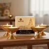 Craftsman Satvik 4 Pc Set of Brass Handmade Pyali Diya Ornamental Oil Lamp Deepak Payali Deepam Kutthu Vilakku Indian Housewarming Return Gift Item view 2