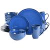 Gibson Elite Lisbon Reactive Dinnerware Set, Cobalt Blue, Service for 4 (16pcs) view 1