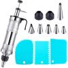 Patelai Cake Decorating Syringe Set, Stainless Steels Dessert Frosting Piping Kit with 6 Icing Piping Tips 3 Cream Scraper for Cupcake Decorating Tools(Black, Blue) view 1