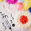 Patelai Cake Decorating Syringe Set, Stainless Steels Dessert Frosting Piping Kit with 6 Icing Piping Tips 3 Cream Scraper for Cupcake Decorating Tools(Black, Blue) view 3