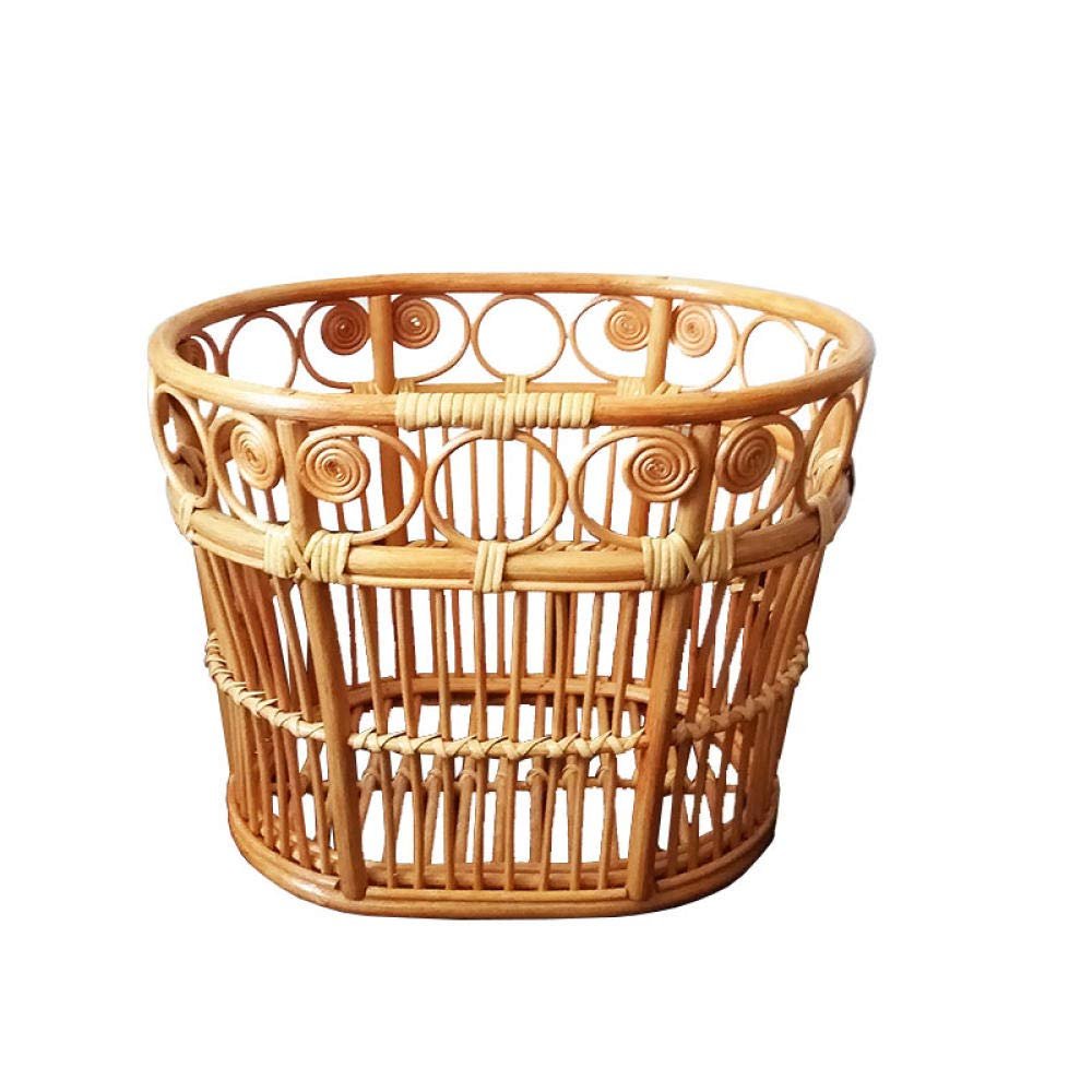 Ding&ng Rattan Storage Basket, Household Storage Basket, Towel Woven Basket, Dirty Clothes Basket, Toy Storage Basket, Length 43CMwidth 35height 33CM