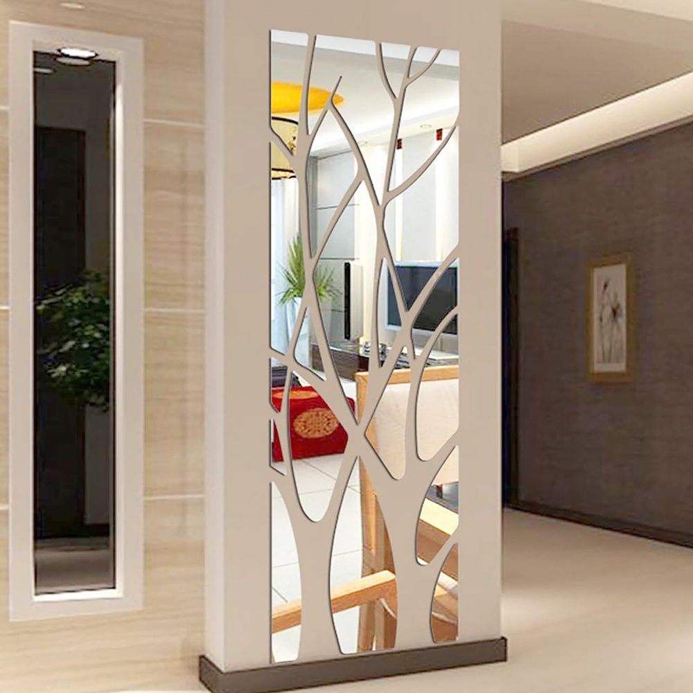 clhjinruoliu 3D DIY Acrylic Decorative Mirror Wall Stickers Wall Decor Abstract Art for Living Room Bedroom Kitchen The Home Modern Decorations 135x37cm/53x15inch