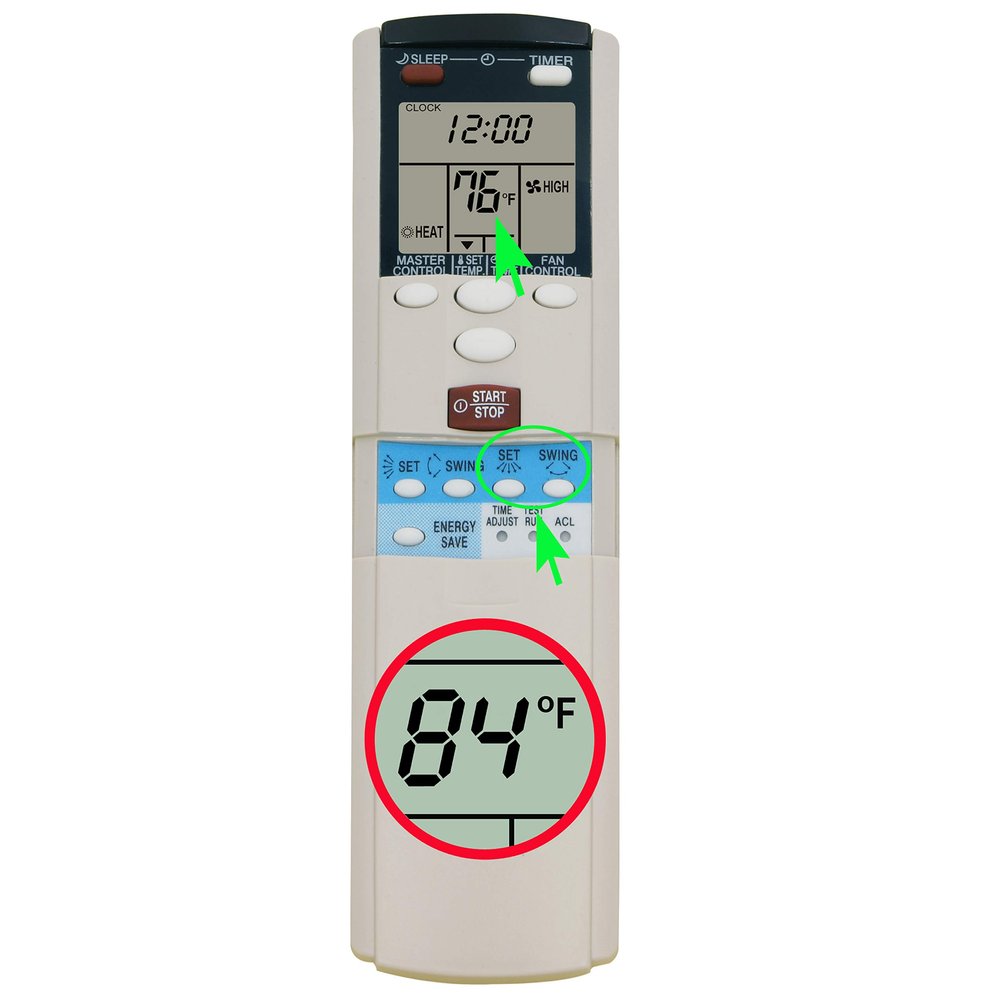 Compatible with Fujitsu Air Conditioner Remote Control ARDL10 AR-DL10 ASU18C1 ASU18R1 ASU24C1 ASU24R1 ASU30C1 AOU18C1 AOU18R1 AOU24C1 AOU24R1 AOU30C1 Display in Fahrenheit and Celsius