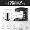 9.5 Qt Stand Mixer, 10-Speed Tilt-Head Food Mixer, Vezzio 660W Kitchen Electric Mixer with Stainless Steel Bowl, Dishwasher-Safe Attachments for Most Home Cooks(Black) view 4