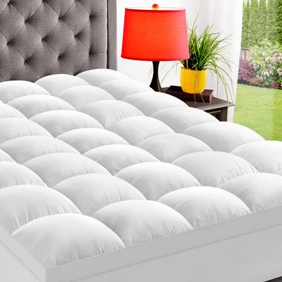 ELEMUSE Twin Mattress Topper for Back Pain, Extra Thick Mattress Pad Cover, Plush Soft Pillowtop with Elastic Deep Pocket, Overfilled Down Alternative Filling