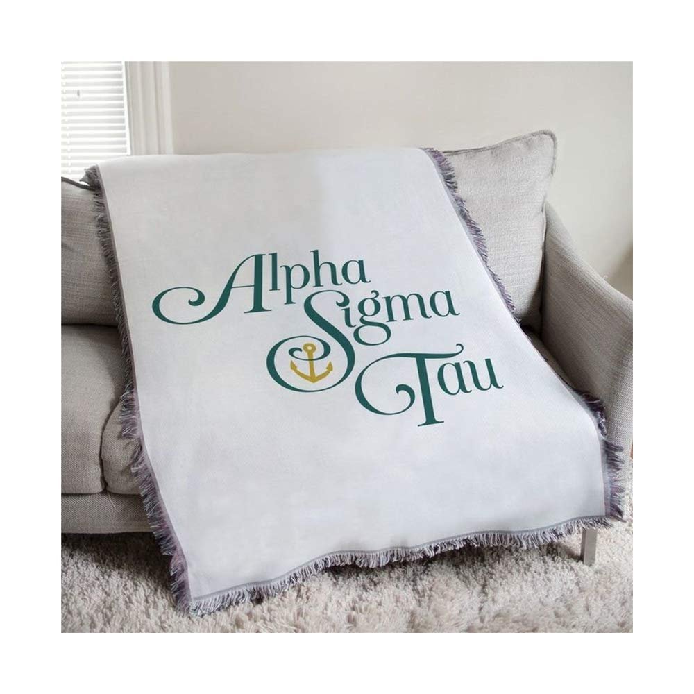 Alpha Sigma Tau AST Greek Letter Afghan Blanket Throw