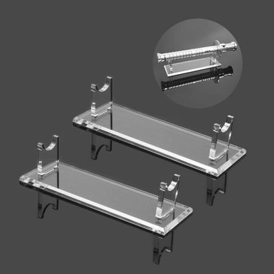 LEILIN Acrylic Two-Layer Wall Mounted Samurai Sword Stand Display Stand, Support All Swords (Transparent 2 Pieces)