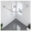 AWERQ L-Shaped Shower Curtain Rod, Extendable Shower Curtain Pole, Curved Shower Curtain Rail, Stainless Steel Tension Rod for Bathroom and Clothing Store 70 to 95cm  105 to 165 cm view 1