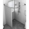 AWERQ L-Shaped Shower Curtain Rod, Extendable Shower Curtain Pole, Curved Shower Curtain Rail, Stainless Steel Tension Rod for Bathroom and Clothing Store 70 to 95cm  105 to 165 cm view 2
