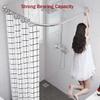 AWERQ L-Shaped Shower Curtain Rod, Extendable Shower Curtain Pole, Curved Shower Curtain Rail, Stainless Steel Tension Rod for Bathroom and Clothing Store 70 to 95cm  105 to 165 cm view 3