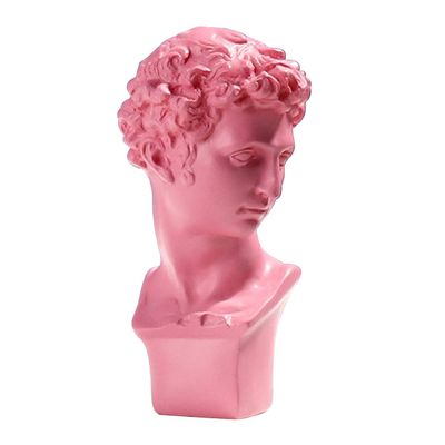 LKXHarleya 5.7" Classic Greek giuliano de Medici Sculpture Figurine Replica Resin David Bust Statue Home Decor(Red)