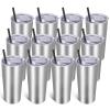 VEGOND 20oz Tumbler Bulk with Lid and Straw 12 Pack, Stainless Steel Vacuum Insulated Tumbler, Double Wall Coffee Cup Travel Mug, Stainless Steel view 1