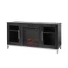 Teamson Home Lainey 54" Wooden Entertainment Center with Fireplace, Two Glass Door Cabinets, Black view 1