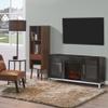 Teamson Home Lainey 54" Wooden Entertainment Center with Fireplace, Two Glass Door Cabinets, Black view 2
